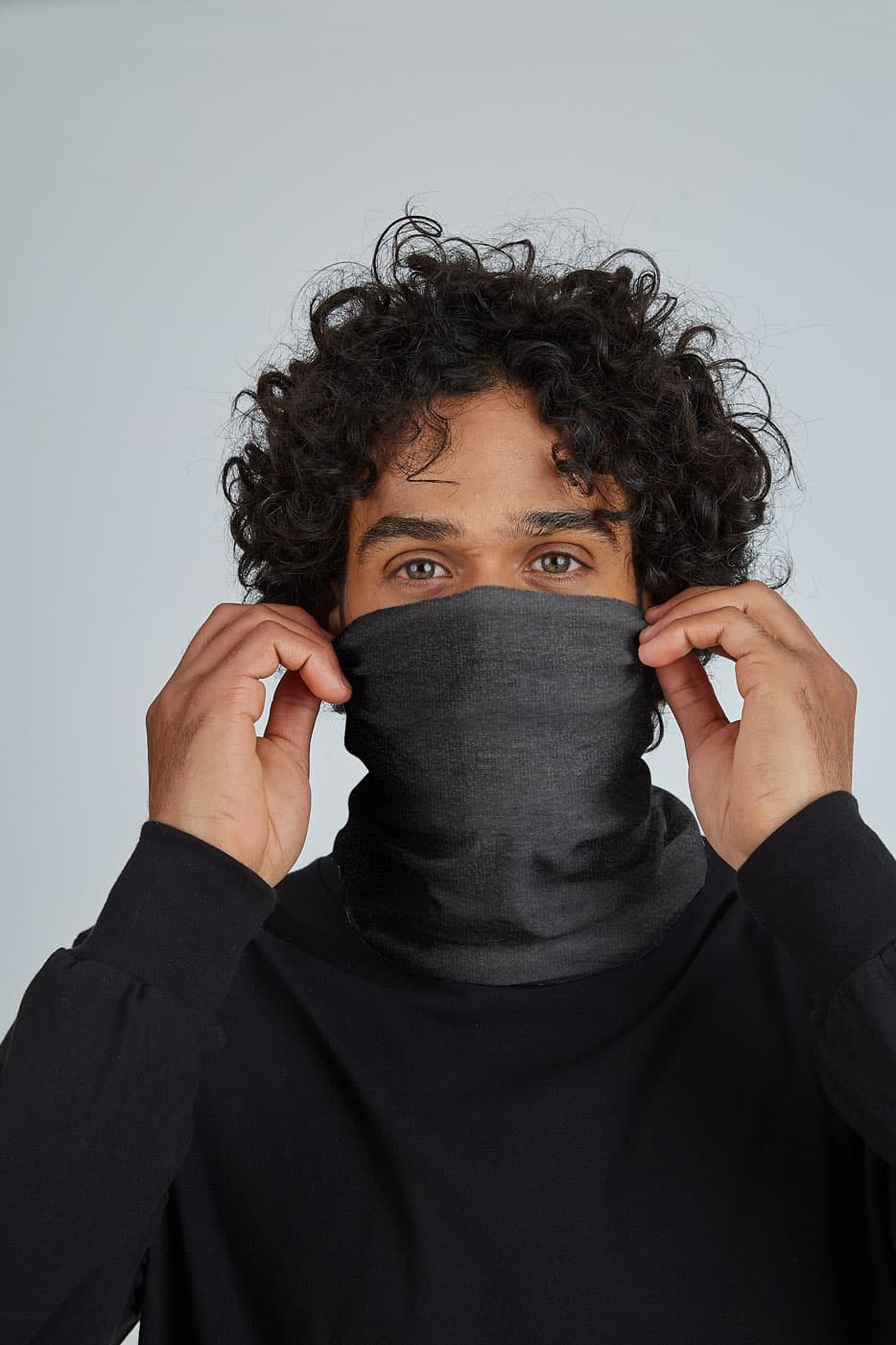 Merino Wrap Black Melange