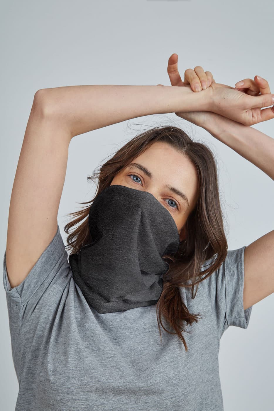 Merino Wrap Black Melange