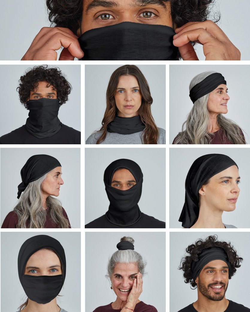 Merino Wrap Black Melange
